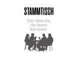 Wanddekoobjekt QUEENCE "STAMMTISCH", schwarz, B:20cm H:30cm T:0,1cm, Stahl, Wanddekoobjekte, Wanddekoobjekt, Stahlschild, Blechschild, Spruch, Witzig, Wanddeko, retro, 20x30cm