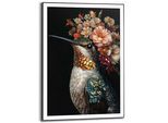 Poster REINDERS "Lovely Hummingbird", bunt (farbe bild(er): mehrfarbig), B:50cm H:70cm T:1,6cm, Bilder, Poster, Wohnzimmer - Kolibri - Blumen - Mehrfarbig - MDF - Tiere - 50x70 cm