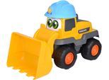 Spielzeug-Radlader ABC "ABC Lucy Loader", gelb (gelb, grau), Spielzeugfahrzeuge, KinderT:25cm, Kunststoff, Spielzeug-Radlader, mit mechanischer Hupe, T:25cm