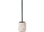 WC-Garnitur KLEINE WOLKE "Crackle", beige (natur), B:11cm H:39cm L:11cm, Polyresin (Kunststein), Reinigungsbürsten, WC-Garnitur