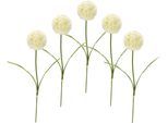 Kunstblume I.GE.A. "Allium", weiß, B:11cm H:67cm, Obermaterial: 98% Polyester, 2% Kunststoff, Kunstpflanzen, Kunstblume, 5er Set