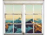 Wandsticker QUEENCE "Berge", beige (natur), B:40cm H:60cm T:0,1cm, Wandtattoos, Wandsticker, Wandsticker, Wandbild, selbstklebend, Berg, Berge