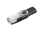 HAMA USB-Stick "Rotate, USB 2.0, Schwarz/Silber", silber (schwarz, silberfarben), 64 GB, USB-Sticks, USB-Stick