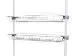 Organizer WENKO "Modell Herkules", grau (korb: grau, kunststoffteile: grau, anti, rutsch teile der kunststoffteile: grau), B:94cm H:8cm T:38cm, ABS-Kunststoff, Polypropylen, Stahl, Aufbewahrungsboxen, Organizer, Drahtkörbe aus Stahl, Erweiterung zum Teleskop-System Herkules