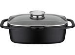 Bräter GSW "Gourmet Granit, Induktion, 6 Liter", schwarz, B:21cm H:11,5cm L:40cm, Töpfe, Bräter, Länge inkl. Seitengriffe ca. 40 cm, Länge Innenmaß ca. 32 cm
