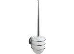 WC-Garnitur WENKO, grau (chromfarben), B:11,5cm H:37,5cm L:10cm, Kunststoff, Stahl, Reinigungsbürsten, WC-Garnitur, Turbo-Loc