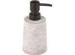 Seifenspender WENKO "Villena", grau (grau, schwarz), Kunststoff, Zement, Dosierspender, Seifenspender, Beton, 150 ml