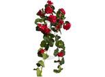 Kunstblume BOTANIC-HAUS "Geranienhängebusch mit 11 Stielen", rot, B:25cm H:65cm T:25cm Ø:25cm, Kunststoff, Kunstpflanzen, Kunstblume