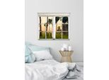 Wandsticker QUEENCE "Frauen im Wald", grün, B:40cm H:60cm T:0,1cm, Wandtattoos, Wandsticker, Wandsticker, Wandbild, selbstklebend, 3D, Fenster