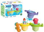 Konstruktions-Spielset PLAYMOBIL "Schwimmbecher mit Wasserspaß (71776), Junior Aqua", bunt, Spielbausteine, Baby, Kunststoff, Konstruktions-Spielset, Badespielzeug; Made in Europe