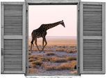 Wandtattoo QUEENCE "Giraffe", beige (natur), B:80cm H:60cm T:0,1cm, Wandtattoos, Wandtattoo, Wandsticker, Wandbild, selbstklebend, 3D, Fenster