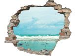 Wandtattoo QUEENCE "Meer", blau, B:60cm H:50cm T:0,1cm, Wandtattoos, Wandtattoo, Wandsticker, Wandbild, selbstklebend, 3D, Wanddurchbruch