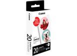 CANON Fotopapier "ZINK™ Fotopapier mit vorgestanzten runden Stickern ZP-2030-2C-20", weiß, B:7,6cm H:5,5cm, Papiere, Fotopapier