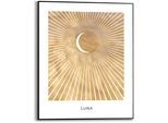 Poster REINDERS "Mond", gold (farbe bild(er): goldfarben), B:40cm H:50cm T:1,6cm, MDF, Bilder, Poster
