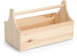 Werkzeugbox ZELLER PRESENT "Kiefer", hellbraun, B:18cm H:20,5cm T:34cm, Massivholz, Aufbewahrungsboxen, Werkzeugbox, natürliches Holz, vielseitig, einfach tragbar, Topseller