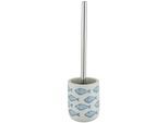WC-Garnitur WENKO "Aquamarin", beige, B:10cm H:40cm L:10cm, Keramik, Reinigungsbürsten, WC-Garnitur, aus Keramik