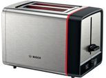 BOSCH Toaster "MyMoment TAT6M420", grau (edelstahl), B:30cm H:19,5cm T:17cm, Toaster, integr. Brötchenaufsatz, Auftau-/Aufwärmfunktion, Brotzentrierung, Toaster
