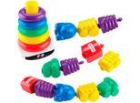 Steckspielzeug FISHER-PRICE "Farbring-Pyramide und Perlen zum Zusammenstecken", bunt, Steckspielzeug, Baby, Kunststoff, Steckspielzeug