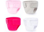 Puppen Windeln BAYER "4er Pack", bunt, Puppenausstattungen, KinderB:0,5cm H:16cm L:13,5cm T:13,5cm, Puppen Windeln, aus Stoff, farblich Variante nicht wählbar, B:0,5cm H:16cm L:13,5cm T:13,5cm