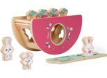 Steckspielzeug CHICCO "My Wood Friendy - Der Hasenhügel", bunt, Steckspielzeug, BabyB:13,7cm H:11cm T:25cm, Holz, Steckspielzeug, B:13,7cm H:11cm T:25cm
