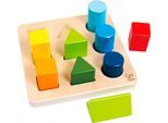 Steckspielzeug HAPE "Farben- und Formensortierer", bunt, Steckspielzeug, BabyB:18cm H:19cm T:7cm, Holz, Steckspielzeug, B:18cm H:19cm T:7cm