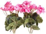Kunstblume BOTANIC-HAUS "Geranienbusch", pink, B:22cm H:37cm T:22cm Ø:22cm, Kunststoff, Kunstpflanzen, Kunstblume