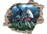 Wandtattoo QUEENCE "Fußball", bunt, B:60cm H:50cm T:0,1cm, Wandtattoos, Wandtattoo, Wandsticker, Wandbild, selbstklebend, 3D, Wanddurchbruch