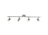 BRILLIANT Deckenstrahler "Wesley", grau (eisen, chrom), 4, H: 13,5cm, 1 Stk., Leuchten, LED Spotrohr 4flg eisen/chrom, Deckenstrahler