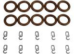 Gardinenring LIEDECO, braun (eichefarben), Ø:2,8cm, Materialmix, Gardinenbefestigungen, Gardinenring, für Gardinenstangen Ø 28 mm