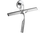 Duschabzieher WENKO "Chrom", silber (silberfarben), B:25cm H:21,5cm, Edelstahl, Gummi, Wasserabzieher, Duschabzieher, mit Vacuum-Loc, ohne bohren
