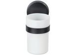 Zahnputzbecher WENKO "Static-Loc Plus Pavia", schwarz (schwarz, weiß), B:6,5cm H:12cm L:9cm, Kunststoff, Stahl, Zahnputzbecher, Zahnputzbecher, Befestigen ohne Bohren