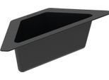 Schale SCHOCK "Resteschale, Eckschale", schwarz, B:36,8cm H:10,2cm T:13,5cm, Kunststoff, Schüsseln, Schale, aus Kunststoff in schwarz