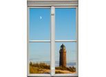 Wandsticker QUEENCE "Leuchtturm", blau, B:40cm H:60cm T:0,1cm, Wandtattoos, Wandsticker, Wandsticker, Wandbild, selbstklebend, 3D, Fenster