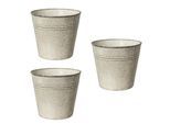 Übertopf CREATIV HOME "Übertopf", beige (hellgrau), H:12cm Ø:14cm, Metall, Pflanzgefäße, Übertopf, im modernen Design
