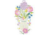 Fensterbild "Fensterbild "Frühlingsvase" farbig", bunt, B:15cm H:26cm, Polyester, W. REUTER & SOHN - PLAUENER SPITZE, Fensterbilder, Fensterbild