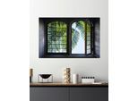 Wandsticker QUEENCE "Palme", bunt, B:60cm H:40cm, Vinyl, Wandtattoos, Wandsticker, Wandsticker, Wandbild, selbstklebend, 3D, Fenster