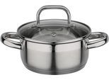 Bratentopf GSW "Fogo", silber (edelstahlfarben), H:7,5cm Ø:16cm, Töpfe, Bratentopf, Induktion