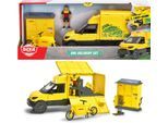 Spielzeug-Auto DICKIE TOYS "DHL Delivery Set", gelb, Spielzeugfahrzeuge, Kinder, Kunststoff, Spielzeug-Auto
