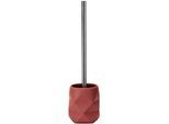 WC-Garnitur KLEINE WOLKE "Crackle", rot (rostrot), B:10,6cm H:39cm L:11cm, Polyresin (Kunststein), Reinigungsbürsten, WC-Garnitur