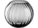 Kugelvase LEONARDO "Dekovase POESIA, mit dreidimensionaler Veredelung", grau, H:13cm Ø:15cm, Glas, Vasen, Kugelvase, aus Glas, handgefertigt, Spülmaschinenfest