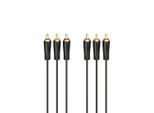 HAMA Audio- & Video-Kabel "Audiokabel, Videokabel, 3 Cinch Stecker, 1,5m", schwarz, 150cmcm, Kabel, Audio- & Video-Kabel