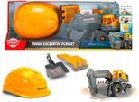 Spielzeug-Baumaschine DICKIE TOYS "Volvo Tough Excavator Playset", gelb (gelb, grau), Spielzeugfahrzeuge, KinderT:26cm, Spielzeug-Baumaschine, T:26cm