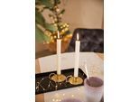 Kerzenhalter OTTO HOME "Stabkerzenhalter Adaliz", gold (goldfarben), B:10cm H:4cm T:8cm, Metall, Kerzenhalter, Kerzenhalter, aus Metall, mit dekorativem Henkel