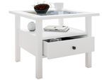 Couchtisch VCM "Holz Sofatisch Couchtisch Schublade Lingis M", weiß, B:54cm T:54cm, Tische, Couchtisch
