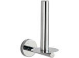 Toiletten-Ersatzrollenhalter WENKO "Bosio", silber (silberfarben), B:8cm H:18cm L:12cm, Edelstahl, Toilettenpapierhalter, Toiletten-Ersatzrollenhalter, Edelstahl, rostfrei