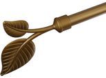 Gardinenstangen-Endstück LIEDECO "Blatt" Gr. 1, gold (goldfarben, matt), H:12,3cm L:13,4cm Ø:2cm, Gardinenstangenendstücke, Gardinenstangen-Endstück, für Gardinenstangen Ø 20 mm