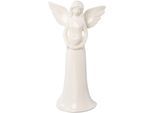 Engelfigur CREATIV HOME "Engel", weiß, B:13cm H:24cm T:7,5cm, Dekofiguren, Engelfigur, mit Herz