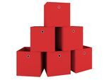 Faltbox VCM "6er Set Faltbox Klappbox Aufbewahrungsbox Boxas", rot, B:27cm T:27cm, Aufbewahrungsboxen, Faltbox