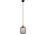 REALITY LEUCHTEN Pendelleuchte "CALIMERO", schwarz, 1, Ø 18cm H: 150cm, 1 Stk., Leuchten, mit Holz-Deko, E27 Leuchtmittel frei wählbar, Ã˜ 18cm, Abhängung 150cm, Pendelleuchte