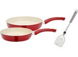 Pfannen-Set GSW "CERAMICA beige", rot, Ø:28cm, Pfannen, Pfannen-Set, Induktion